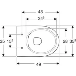 Geberit WC à Poser Renova Sans Bride 5/6 Litres -Aqua Home Magasin prima 6 rimfree 08325400000200 fermeture standard 2