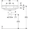 Geberit Lavabo Renova Plan 60 Cm 1 Trou Robinetterie Et 1 Trop-plein -Aqua Home Magasin prima de 50 cm avec trop plein de longueur 50 cm ref 00131400000