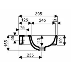 Geberit Lave-mains Renova Compact 45 Cm Sans Trop Plein -Aqua Home Magasin prima style angle de 32 cm 00108420000 sans trop plein avec fixation par boulons 4