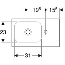 Geberit Lave-mains Icon Light 53 Cm Cuve à Gauche -Aqua Home Magasin prima style compact 00109600000 1 trou perce 2 trous amorces longueur de 45 cm 2