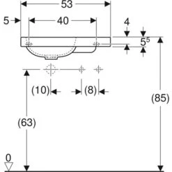 Geberit Lave-mains Icon Light 53 Cm Cuve à Gauche