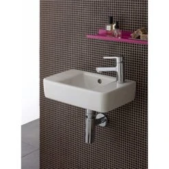 Geberit Lave-mains Renova Compact 40 Cm Cuve Centrée -Aqua Home Magasin prima style compact 40 cm 00134300000 1 trou perce a droite diametre de 20 cm 6