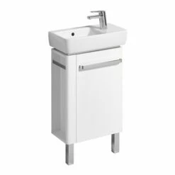Geberit Lave-mains Renova Compact 50 Cm Cuve à Gauche -Aqua Home Magasin prima style compact 50 cm 00124300000 1 trou perce a droite cuve a gauche 5