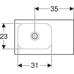 Geberit Lave-mains Icon Light 53 Cm Cuve à Gauche, Sans Trou -Aqua Home Magasin prima style de 50 cm longueur de 50 cm 1 trou perce ref 00135300000 2
