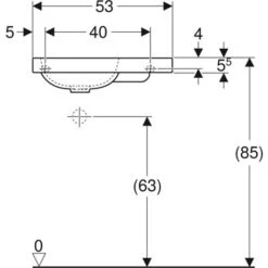 Geberit Lave-mains Icon Light 53 Cm Cuve à Gauche, Sans Trou