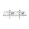 Roca Lavabo Prisma 120 120x45x10 Cm Blanc Brillant 1 Roca Lavabo Prisma 120 120x45x10 Cm Blanc Brillant -Aqua Home Magasin prisma 1200 lavabo double 2 trous perces avec fixation blanc a327540000 1200x450x100 2 trous perces