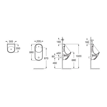 Roca Urinoir Proton Alim. Supérieure Apparente 4 Roca Urinoir Proton Alim. Supérieure Apparente – Image 2