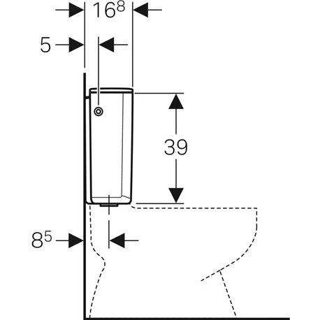 Geberit Reservoir WC Apparent AP128 Rinçage Interrompable Alimentation Latérale 5 Geberit Reservoir WC Apparent AP128 Rinçage Interrompable Alimentation Latérale – Image 3