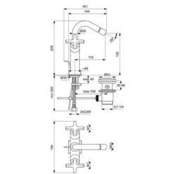 Ideal Standard Robinet Bidet Joy Neo Avec Tirette Et Vidage Bonde Métal Poignées Croix -Aqua Home Magasin robinet bidet monotrou avec tirette et vidage bonde metal chrome joy neo 5