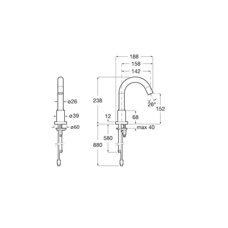 Roca Robinet électronique Loft-E Chromé Alim. Par Réseau électrique Accessible Pour PMR H 238 Mm 4 Roca Robinet électronique Loft-E Chromé Alim. Par Réseau électrique Accessible Pour PMR H 238 Mm – Image 2