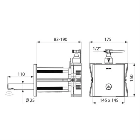 Robinet électronique 370SBOX+370010 Binoptic Alim. Sur Secteur, Encastré 5 Robinet électronique 370SBOX+370010 Binoptic Alim. Sur Secteur, Encastré – Image 3