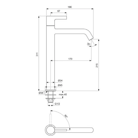 Ideal Standard Robinet Lavabo Joy Réhaussé Gris Orage 9 Ideal Standard Robinet Lavabo Joy Réhaussé Gris Orage – Image 7