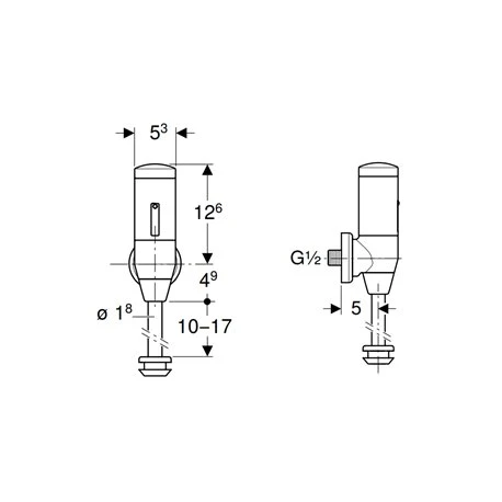 Geberit Robinet Urinoir Chromé Brillant 4 Geberit Robinet Urinoir Chromé Brillant – Image 2