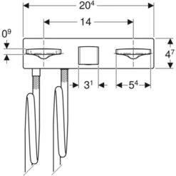 Geberit Robinetterie Lavabo ONE 116.463.21.1 Design Rectangulaire, 180 Mm à Encastrer