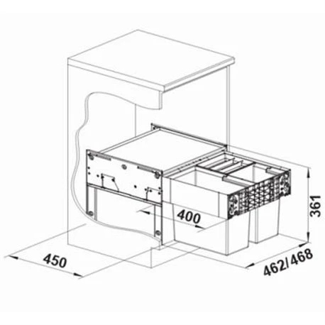Blanco Poubelle Sous évier Select II 3 Bacs 19 + 8 + 8 Litres 7 Blanco Poubelle Sous évier Select II 3 Bacs 19 + 8 + 8 Litres – Image 5