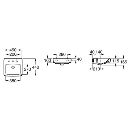 Roca Lave-mains Senso Square 45x44 Cm A3275T000-DESTOCK 4 Roca Lave-mains Senso Square 45x44 Cm A3275T000-DESTOCK – Image 2