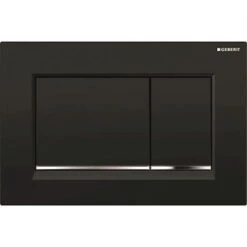 Geberit Plaque WC Sigma30 Noir Bandes Chromé Brillant