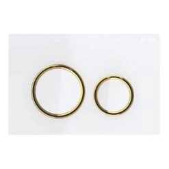 Geberit Plaque WC Sigma21 Anneaux Métallique Laiton Recouvrement Et Touches Blanc