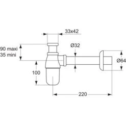 Siphon Sortie Horizontale Avec Rosace Coulissante