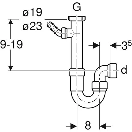 Geberit Siphon En Tube Coudé Embout Cannelé équerre 4 Geberit Siphon En Tube Coudé Embout Cannelé équerre – Image 2