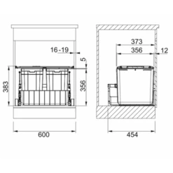 Franke Poubelle Sous évier Sorter Duo 60, 2 Bacs 44 Litres 414024 -Aqua Home Magasin sorter duo trio 60 414024 poubelle 44 litres 1