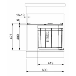 Franke Poubelle Sous évier Sorter Solo 450, 1 Bac 40 Litres 160142 -Aqua Home Magasin sorter solo 160142 poubelle 450 2