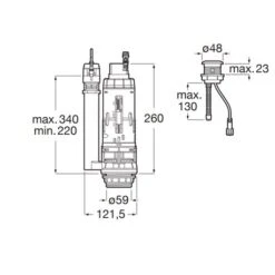 Roca Mecanisme WC Double Chasse EM1 Avec Capteur 13 Roca Mecanisme WC Double Chasse EM1 Avec Capteur -Aqua Home Magasin soupape a tirette d961134ac plastique 5