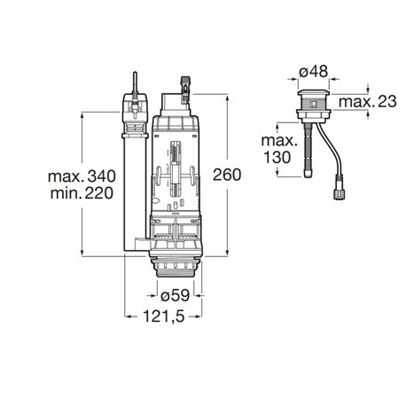 Roca Mecanisme WC Double Chasse EM1 Avec Capteur 8 Roca Mecanisme WC Double Chasse EM1 Avec Capteur – Image 6