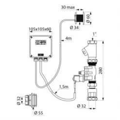 Chasse D'eau Auto Tempomatic 463030 Pour Cloison 30 Mm -Aqua Home Magasin tempomatic 463030 pour cloison 30 mm 2