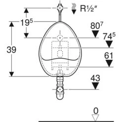 Geberit Urinoir Aubagne Alimentation Encastrée, Sortie Apparente 8 Geberit Urinoir Aubagne Alimentation Encastrée, Sortie Apparente -Aqua Home Magasin urinoir aubagne 08363900000300 alim et sortie apparentes 2