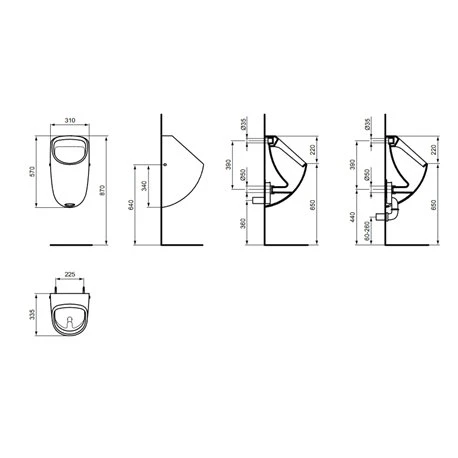 Urinoir Axif Plus Alimentation Cachée 4 Urinoir Axif Plus Alimentation Cachée – Image 2