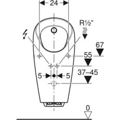Geberit Urinoir Selva Pour Commande Intégrée 8 Geberit Urinoir Selva Pour Commande Intégrée -Aqua Home Magasin urinoir geberit 116085001 2