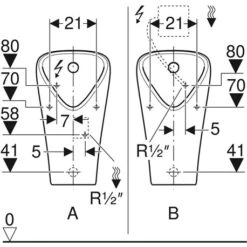 Geberit Urinoir Narva Alimentation Arrière, Sortie Encastrée Ou Apparente -Aqua Home Magasin urinoir narva alimentation arriere sortie encastree ou apparente 2