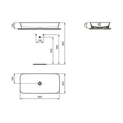 Ideal Standard Vasque Ipalyss Sauge 80x40 Cm Sans Trop Plein Et Sans Plage De Robinetterie