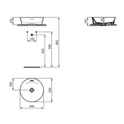 Ideal Standard Vasque Ipalyss Nude Ø40 Cm Avec Trop Plein Et Sans Plage De Robinetterie