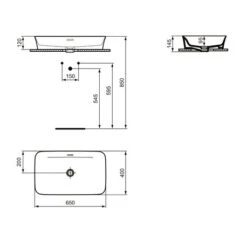 Ideal Standard Vasque Ipalyss Gris Ardoise 65x40 Cm Avec Trop Plein Et Sans Plage De Robinetterie