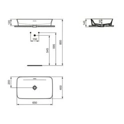 Ideal Standard Vasque Ipalyss Grenade 65x40 Cm Avec Trop Plein Et Sans Plage De Robinetterie