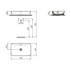 Ideal Standard Vasque Ipalyss Sauge 65x40 Cm Avec Trop Plein Et Sans Plage De Robinetterie