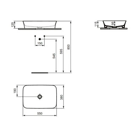 Ideal Standard Vasque Ipalyss Soie Blanche 55x38 Cm Sans Trop Plein Et Sans Plage De Robinetterie 3 Ideal Standard Vasque Ipalyss Soie Blanche 55x38 Cm Sans Trop Plein Et Sans Plage De Robinetterie