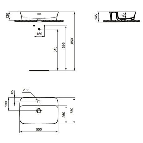 Ideal Standard Vasque Ipalyss Sauge 55x38 Cm Avec Trop Plein Et Avec Plage De Robinetterie 3 Ideal Standard Vasque Ipalyss Sauge 55x38 Cm Avec Trop Plein Et Avec Plage De Robinetterie