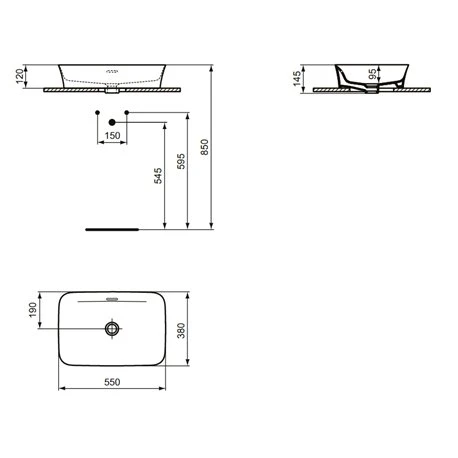 Ideal Standard Vasque Ipalyss Blanc Brillant 55x38 Cm Avec Trop Plein Et Sans Plage De Robinetterie 3 Ideal Standard Vasque Ipalyss Blanc Brillant 55x38 Cm Avec Trop Plein Et Sans Plage De Robinetterie