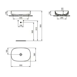 Ideal Standard Vasque Linda-X 55x38 Cm Blanc Brillant, Sans Trou Robinetterie, Sans Trop Plein -Aqua Home Magasin vasque linda x 55x38 cm blanc brillant sans trou robinetterie sans trop plein 4