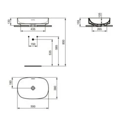 Ideal Standard Vasque Linda-X 55x38 Cm Soie Blanche, Sans Trou Robinetterie, Avec Trop Plein 11 Ideal Standard Vasque Linda-X 55x38 Cm Soie Blanche, Sans Trou Robinetterie, Avec Trop Plein -Aqua Home Magasin vasque linda x 55x38 cm soie blanche sans trou robinetterie avec trop plein 4