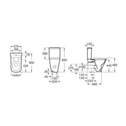 Roca WC à Poser The Gap Square Alim. Inférieure, 37,5x65x83 Cm 7 Roca WC à Poser The Gap Square Alim. Inférieure, 37,5x65x83 Cm -Aqua Home Magasin wc a poser the gap square alim inferieure 375x65x83 cm 2