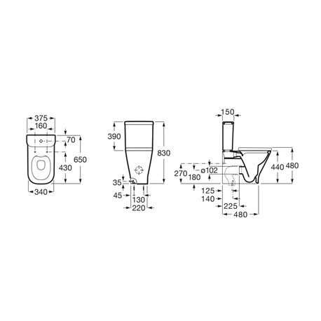 Roca WC à Poser The Gap Square Alim. Inférieure, 37,5x65x83 Cm 5 Roca WC à Poser The Gap Square Alim. Inférieure, 37,5x65x83 Cm – Image 3