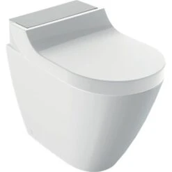 Geberit WC à Poser AquaClean Tuma Comfort Sans Bride Acier Inoxydable Brossé -Aqua Home Magasin wc sur pied aquaclean tuma comfort 146310fw1 acier inoxydable brosse 455x523x36 cm 2