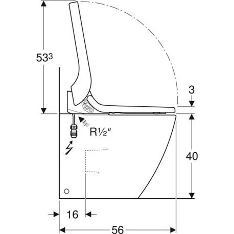 Geberit WC à Poser AquaClean Tuma Comfort Sans Bride Noir/verre 4 Geberit WC à Poser AquaClean Tuma Comfort Sans Bride Noir/verre – Image 2
