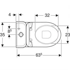 Geberit WC à Poser ICon Sans Bride 3/6 Litres -Aqua Home Magasin wc sur pied icon 500821001 avec reservoir 845x635x375 cm 3