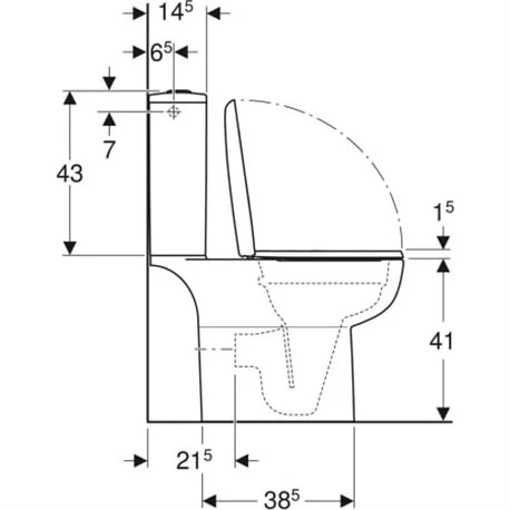 Geberit WC à Poser Smyle Sans Bride 3/6 Litres 5 Geberit WC à Poser Smyle Sans Bride 3/6 Litres – Image 3