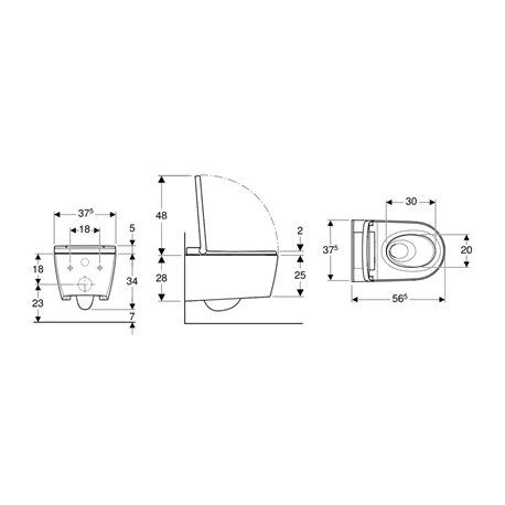 Geberit WC Suspendu AquaClean Sela 375x330x566 Mm Sans Bride 4 Geberit WC Suspendu AquaClean Sela 375x330x566 Mm Sans Bride – Image 2